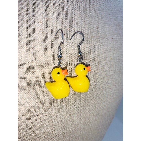 Vintage Retro Rubber Ducky Earrings - Picture 2 of 4